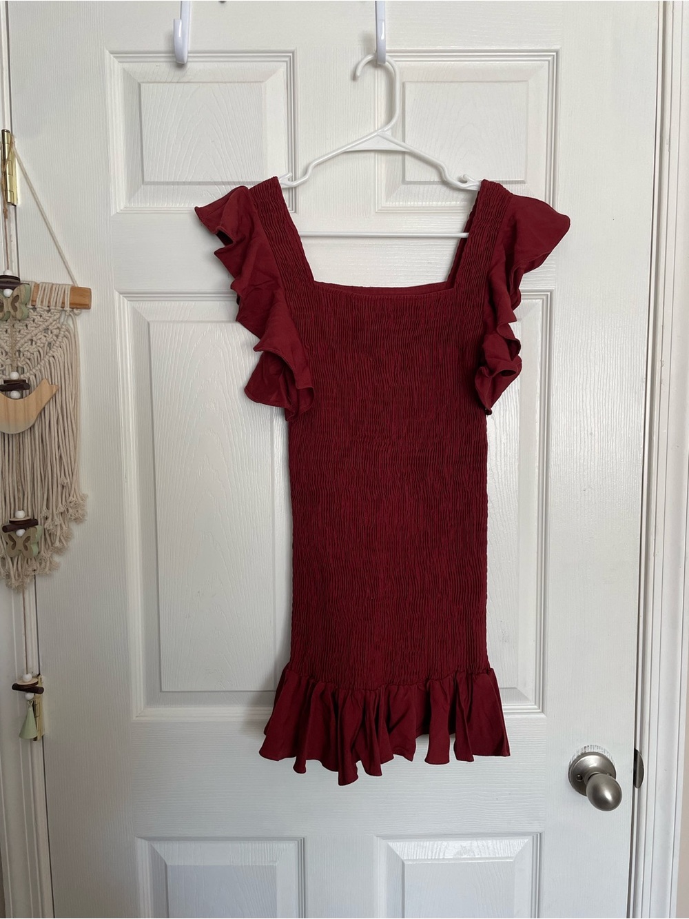 Olivaceous Size Small Rust Smocked Bodice Dress